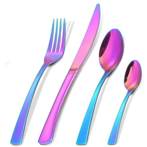 [050017VARHO11/HTRI] JUEGO DE CUBIERTO POR 4PCS ACERO INOXIDABLE MULTICOLOR HO-11/H