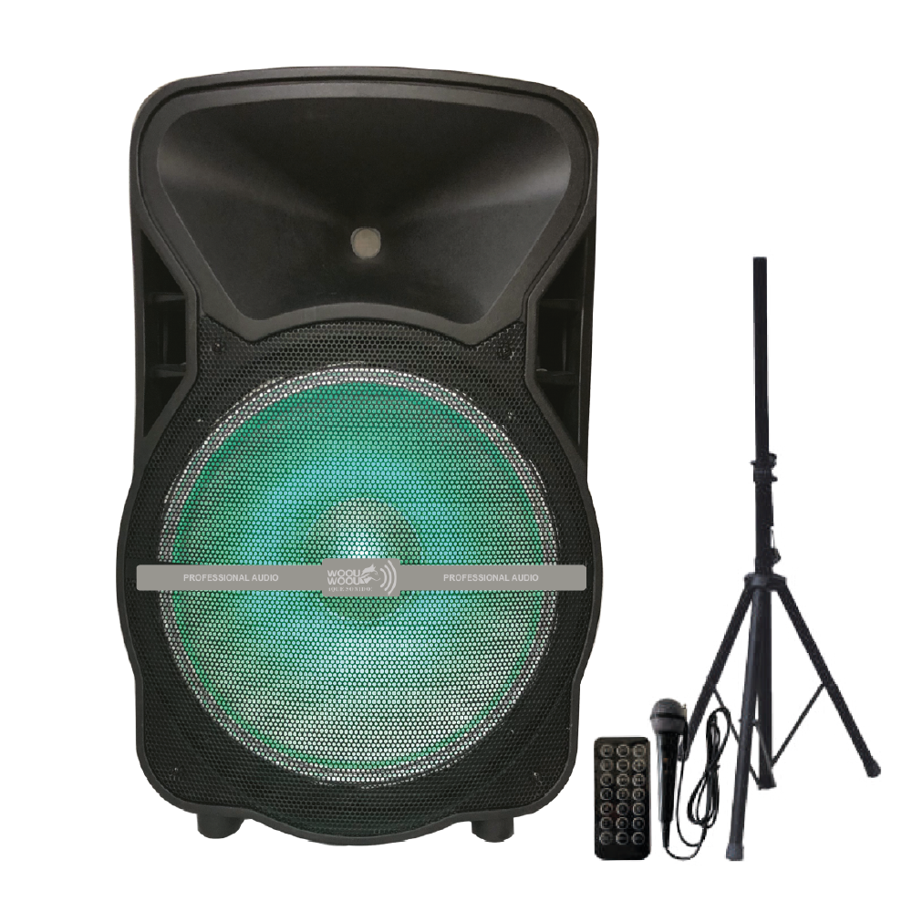 Parlante amplificado 15" woou woou w2208 +pedestal