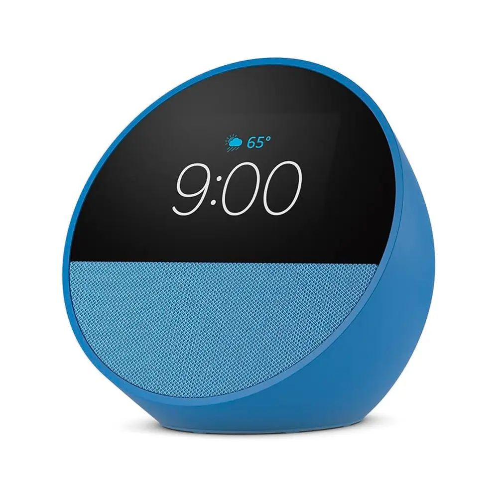 Amazon echo spot (2024 release) smart alarm clock/vibrant sound+alexa blue