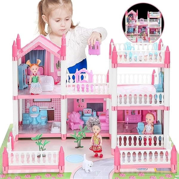 CASA DYI PARA MUÑECA ENSAMBLADA A MANO PARA NIÑAS 129 PCS 30X22X6CM JU-13