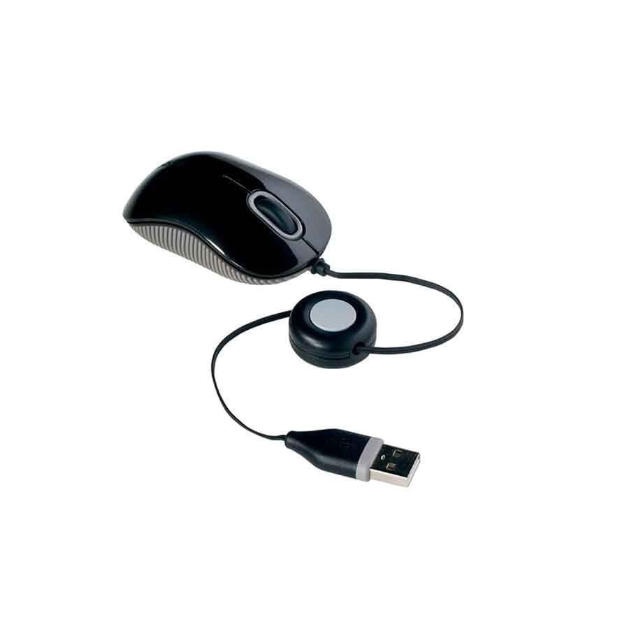 MOUSE MINI VANTEC RETRACTIL VT-MM004 NEGRO