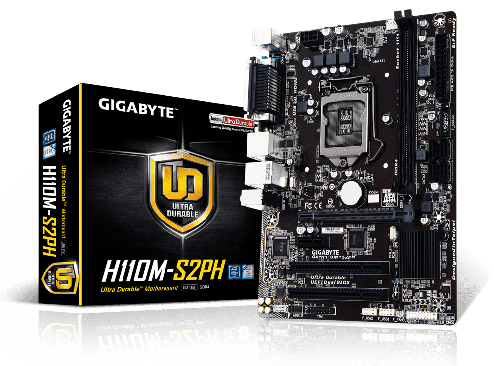 MAINBOARD GIGABYTE  H110M-S2PH DDR3 LGA 1151GBE LAN/ 6GEN/ USB 3.0.