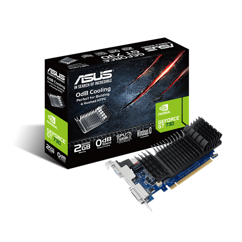 TARJETA DE VIDEO ASUS GEFORCE GT 730 2GB GDDR5 V/D/H LP GT730-SL-2GD5-BRK