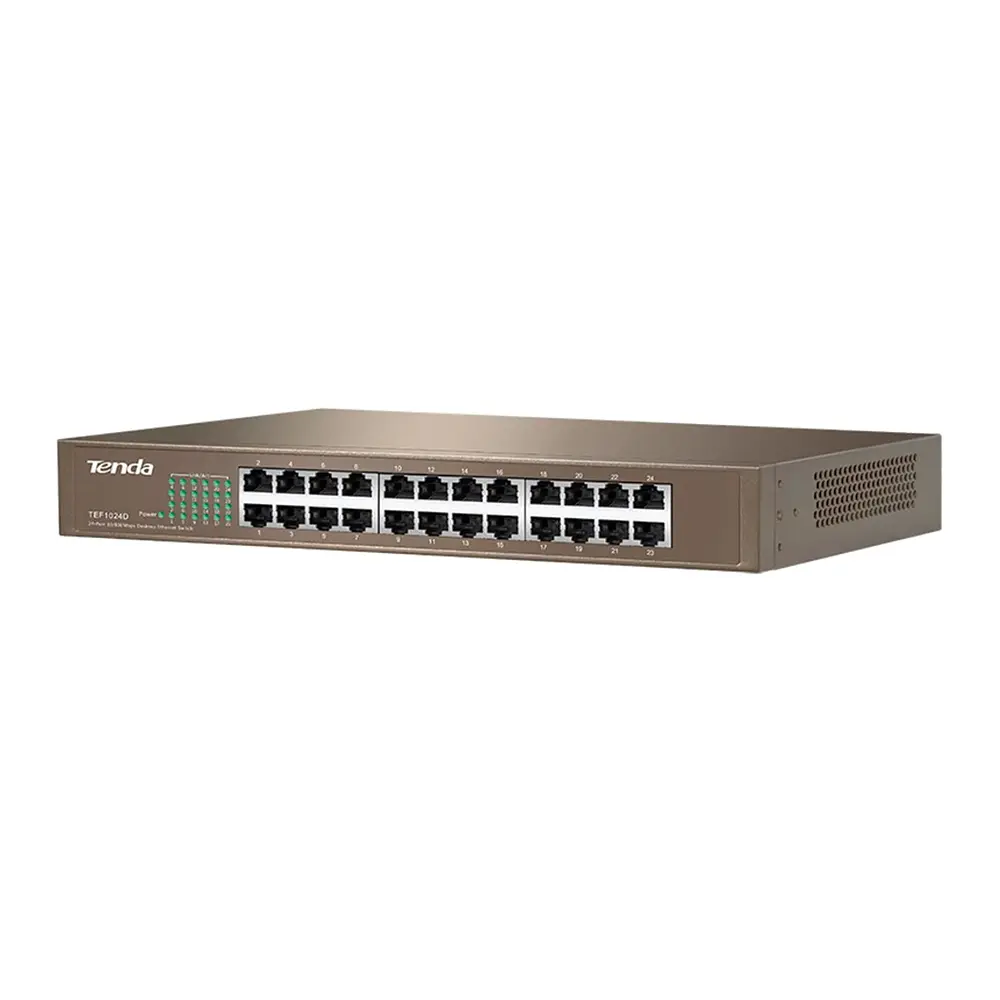 SWITCH TENDA 24 PUERTOS METAL 10/100 TEF1024D