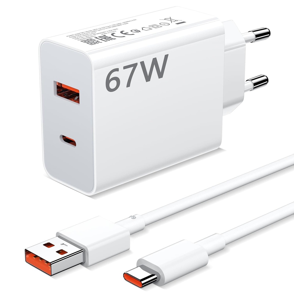 Cargador de pared c/cable mi usb-c 67w