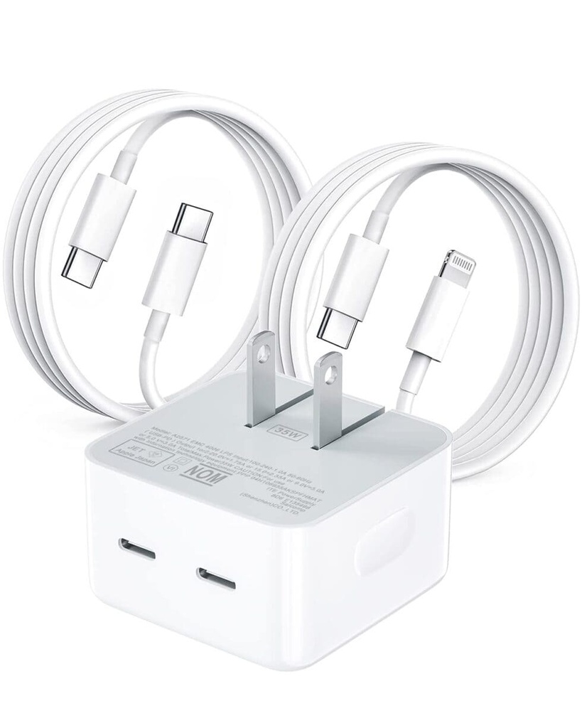 Cargador iph completo tipo c a lightning 35w en caja KD2413-CG00082