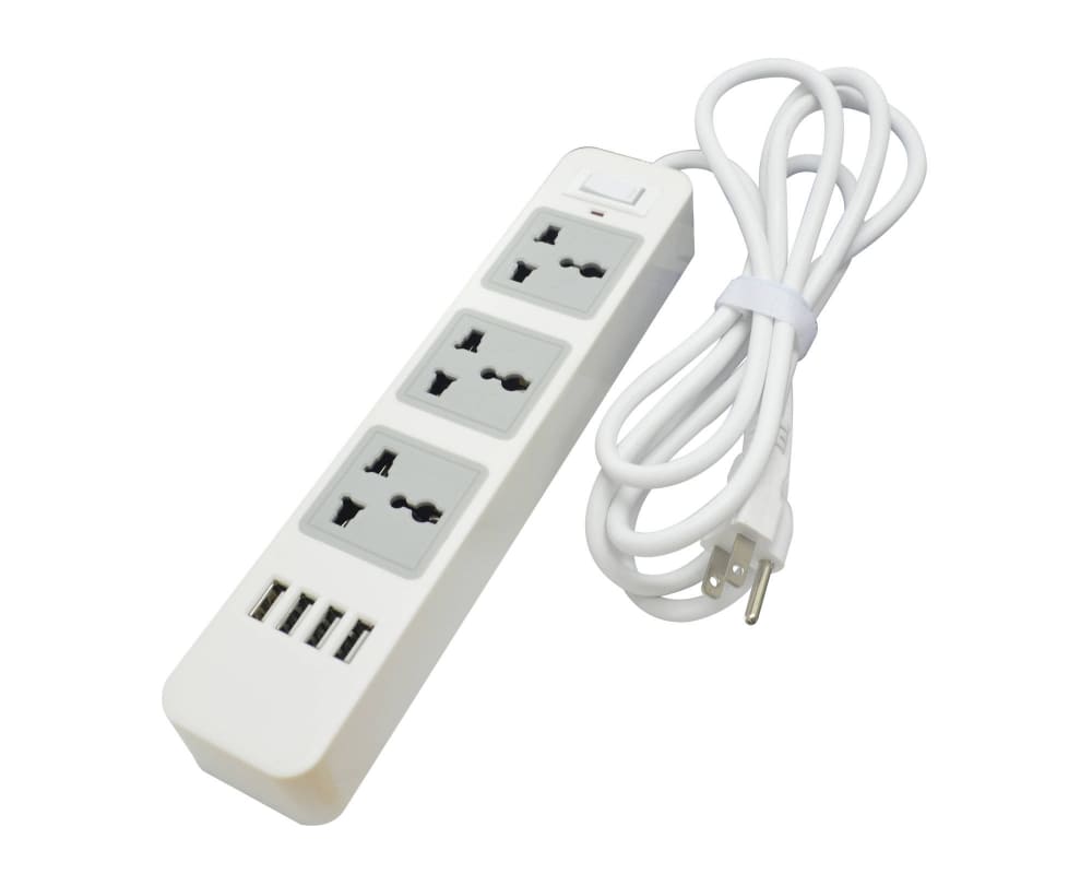 REGLETA 3 TOMAS/4USB BLANCO 1.8MTS EV-3R4U-WH