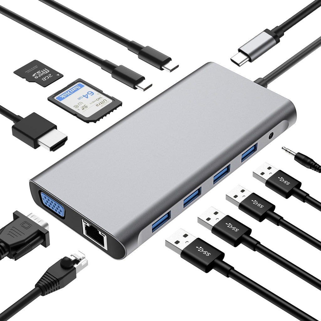 Hub Usb tipo c 12 In 1 (24LN-4)