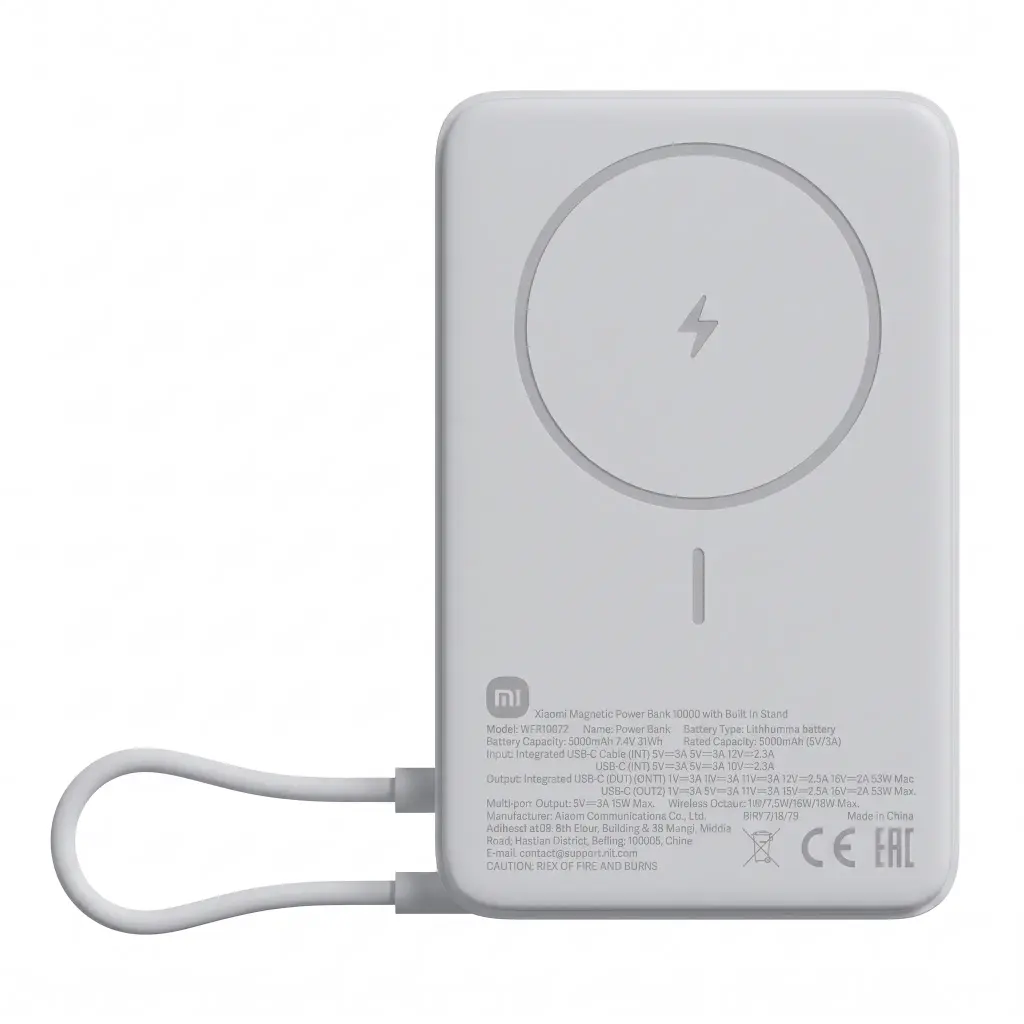 Xiaomi Magnetic Power Bank 10000 with Built-in Stand Gray WPB1007Z