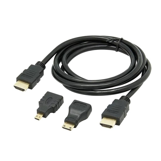 [013007014GENHDMI3EN1NEG] CABLE HDMI 3 EN 1 HDTV 1.5 MTS.