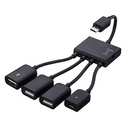 ADAPTADOR CABLE MICRO USB HUB / OTG MICRO USB HUB 4 IN 1