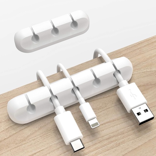 [013027VARTE35NEG] ORGANIZADOR DE CABLES DE ESCRITORIO DE SILICON DE 5 CLIPS TE-3/5