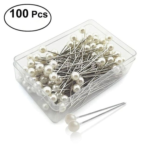 [011005VARHO40] ALFILERES CABEZA ACRILICO TRANSPARENTE 100 PCS POR BOLSA HO-40