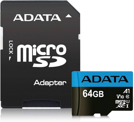 [015005017ADT64GBCL10] MEMORIA MICRO SD ADATA 64GB CLASS10 C/ADAPTADOR 100MB/s