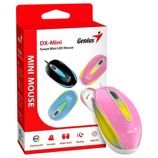 [012002010KYEDXMINIROS] Mouse Genius DX-mini Usb rosado