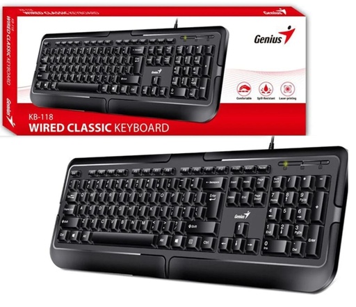 [012005014KYEKB118NEG] TECLADO GENIUS KB-118 USB NEGRO